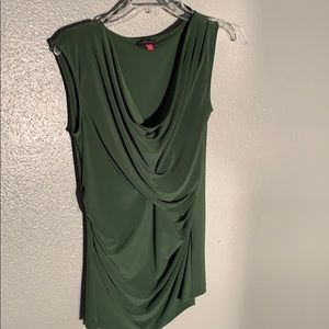 Olive green asymmetrical blouse